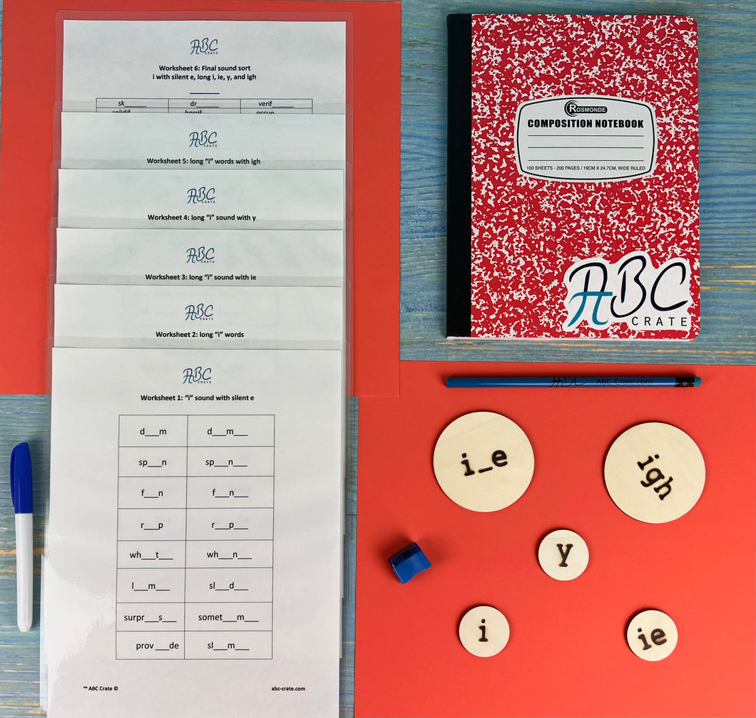 Phonograms Kit 4: “i” sounds- ie, igh, y, long i, and i with silent e
