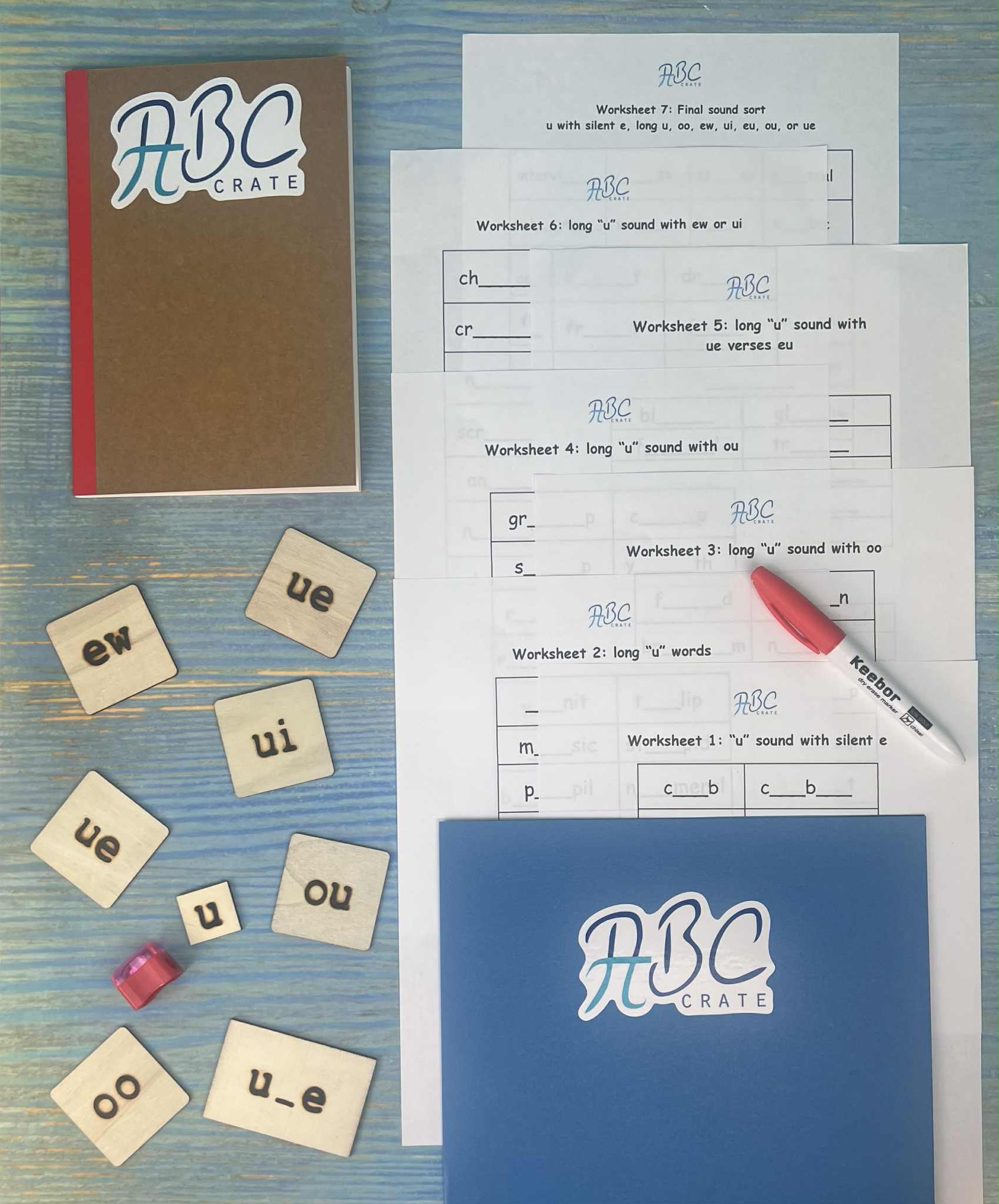 Phonograms Kit 5: “u” sounds-  u with silent e, long u, oo, ou, ue, eu, ui, and ew