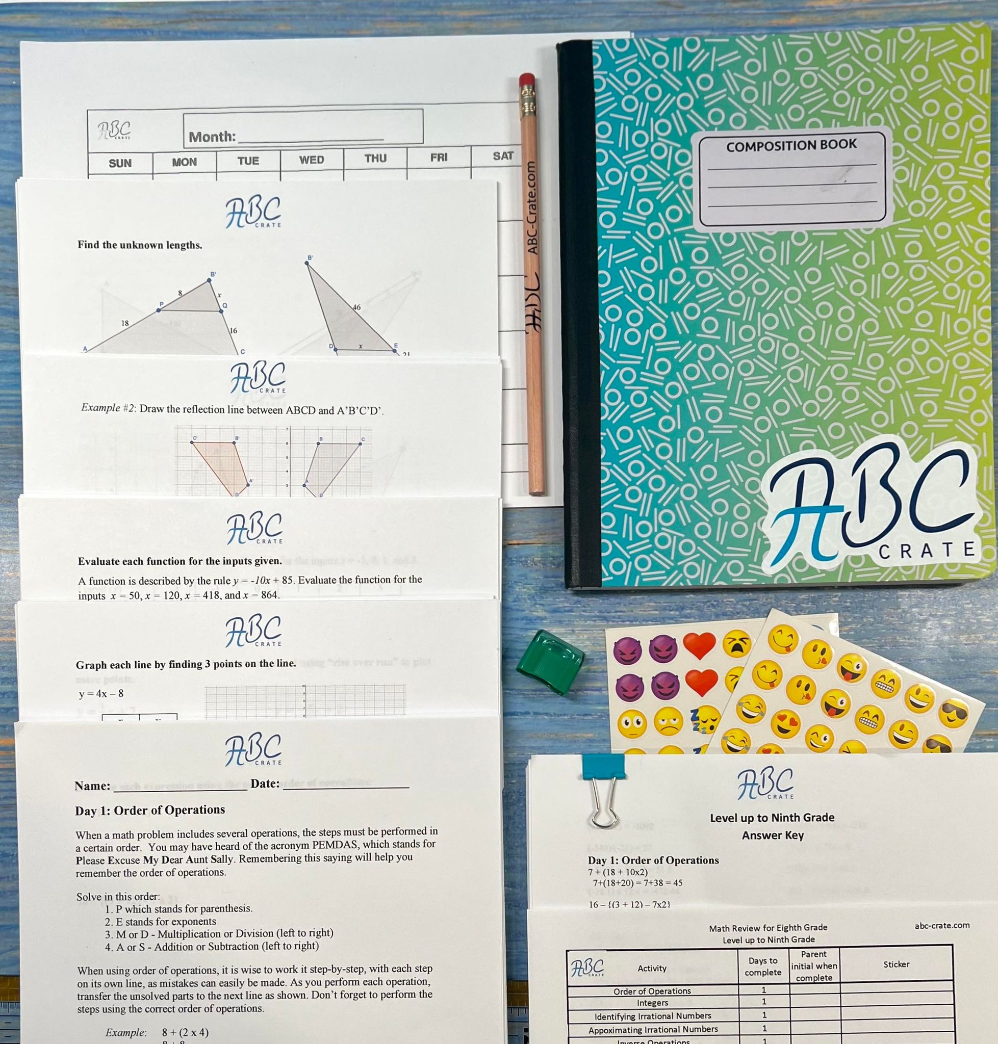 Math Review for Eighth Grade & Level up to Ninth Grade